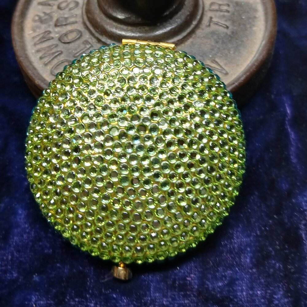 Estee Lauder Green Swarovski Rhinestone Compact